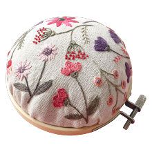 Floral pin cushion - Coral