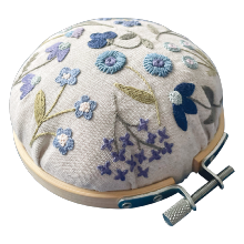 Floral pin cushion - Blue