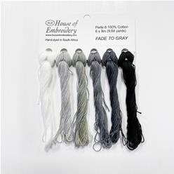 Pearl cotton n8 House of Embroidery - Fade to gray