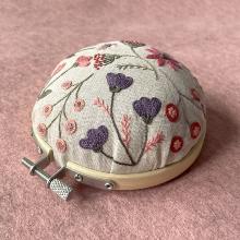 Floral pin cushion - Coral