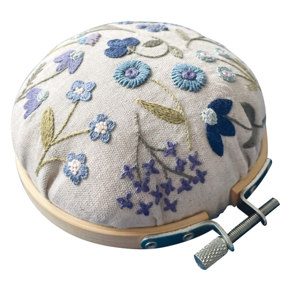 Floral pin cushion - Blue