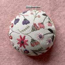 Floral pin cushion - Coral