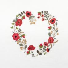 Rouge coquelicots (June embroidered heart) - EASY CUSTO