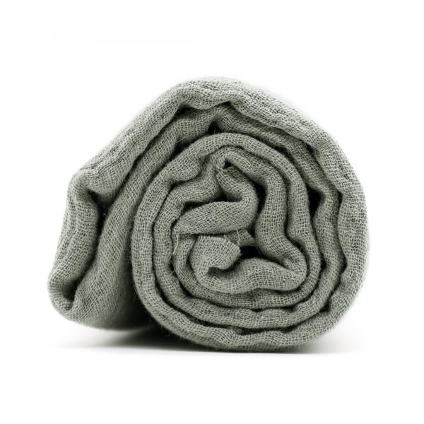 Grey green cotton gauze - Coupon