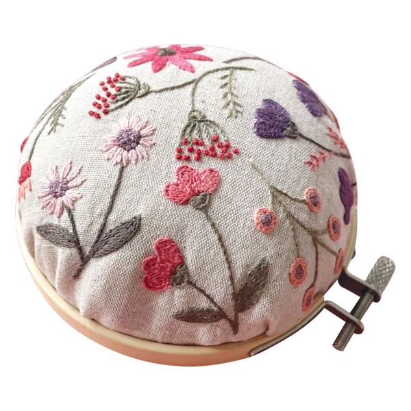 Floral pin cushion - Coral