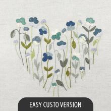 Sweet Pansies (EASY CUSTO - March embroidery heart)