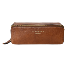 Large leather pouch - Walnut