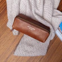 Large leather pouch - Walnut