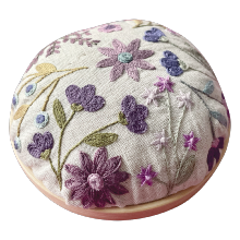 Floral pin cushion - Purple