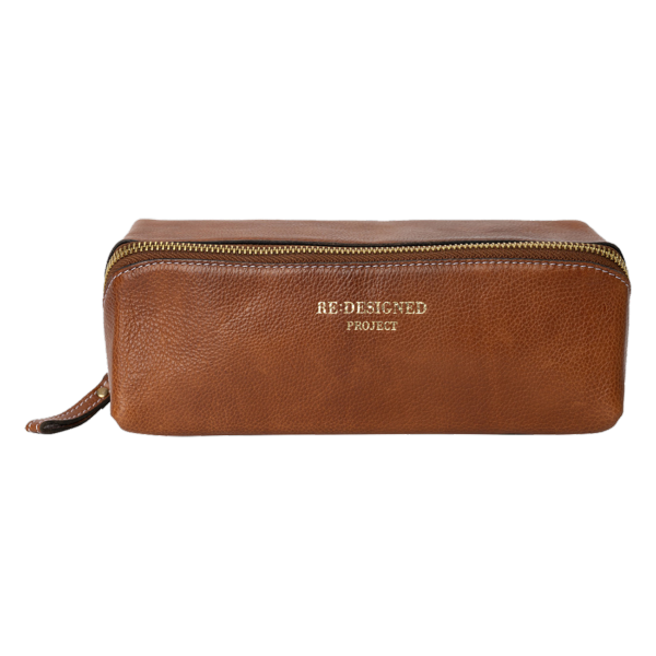 Large leather pouch - Walnut