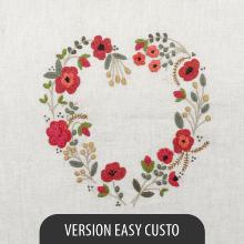 Rouge coquelicots (Coeur brodé de Juin) - EASY CUSTO