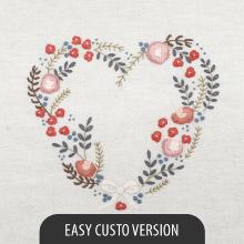 Rose tardive (September embroidered heart) - EASY CUSTO
