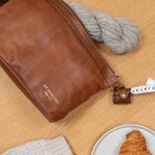 Leather project pouch - Walnut