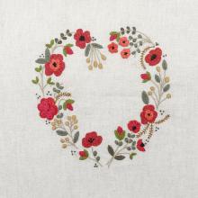 Rouge coquelicots (June embroidered heart) - EASY CUSTO