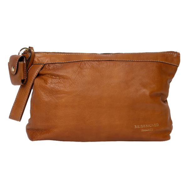 Leather project pouch - Camel