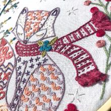 Madame renard attend noël (sold without hoop)