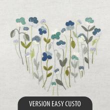 Sweet Pansies (EASY CUSTO - March embroidery heart)