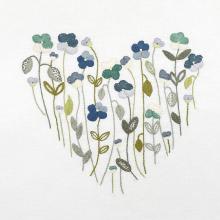 Sweet Pansies (March embroidery heart)