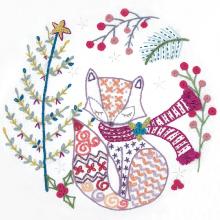 Madame renard attend noël (sold without hoop)