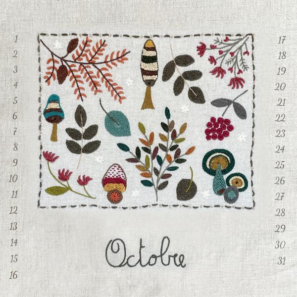 Embroidered perpetual calendar