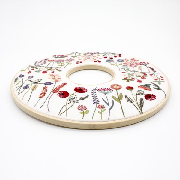 Embroidered spring wreath